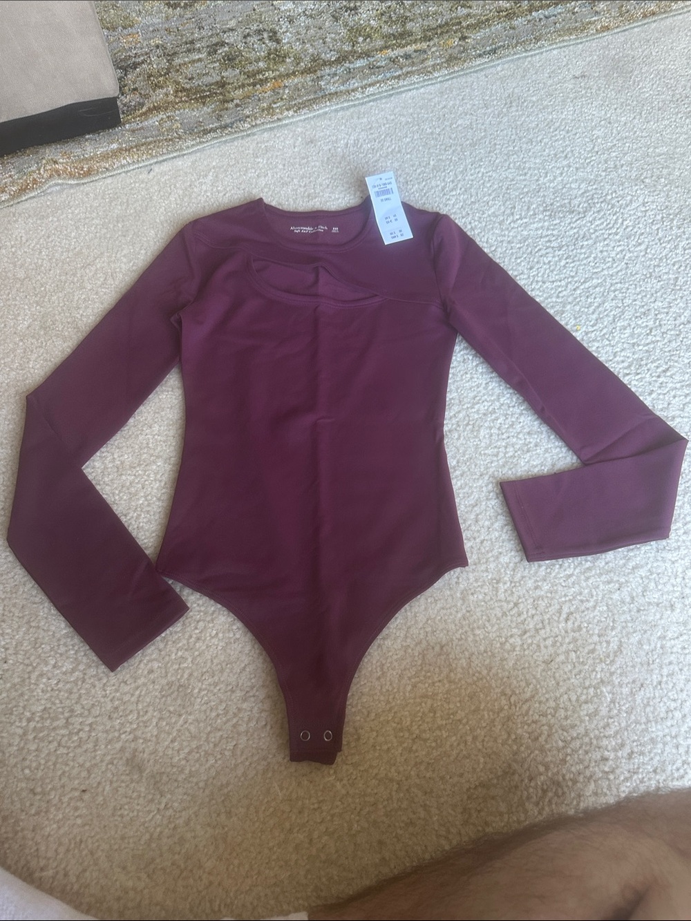 Abercrombie & Fitch Kids Long-Sleeve One-Piece Bodysuit - Burgundy